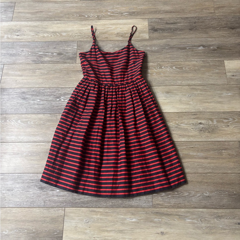 J. Crew Derby Dress Sz 2 Linen Blend Sundress Preppy Americana Classic Money